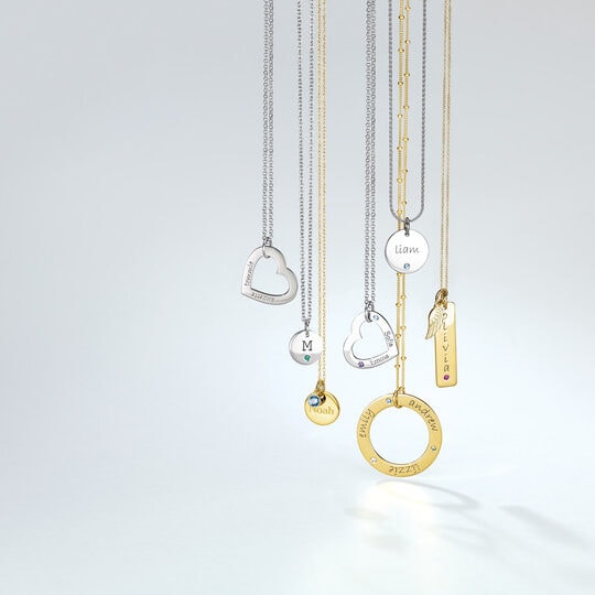 Colorful gemstone necklaces and rings collection